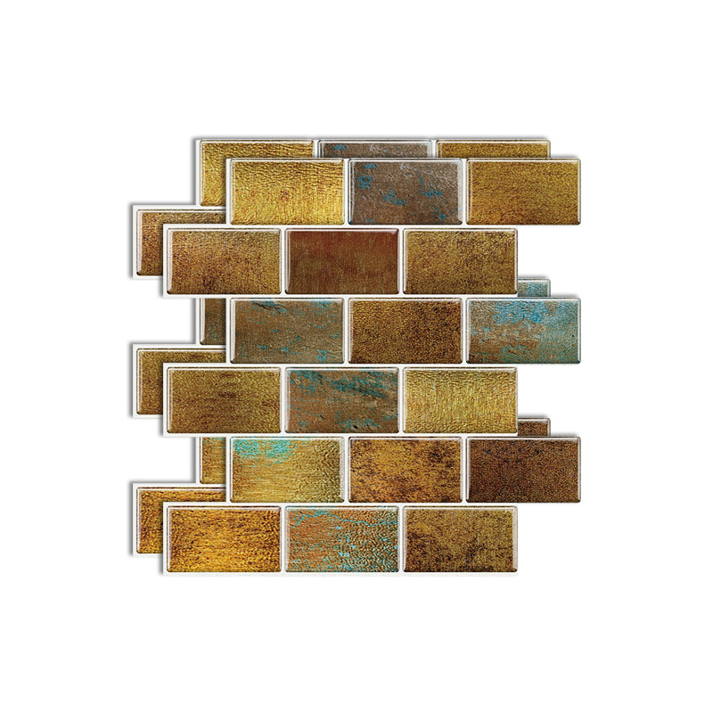Matte Square Peel & Stick Tile Stone Composite Subway Tile for Kitchen Backsplash Yellow-Brown Clearhalo 'Flooring 'Home Improvement' 'home_improvement' 'home_improvement_peel_stick_blacksplash' 'Peel & Stick Backsplash Tile' 'peel_stick_blacksplash' 'Walls & Ceilings' Walls and Ceiling' 7080282