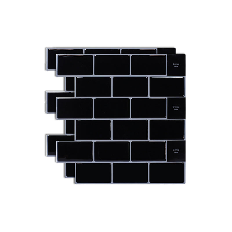 Square Peel & Stick Tile Stone Composite Subway Tile for Kitchen Backsplash Black Clearhalo 'Flooring 'Home Improvement' 'home_improvement' 'home_improvement_peel_stick_blacksplash' 'Peel & Stick Backsplash Tile' 'peel_stick_blacksplash' 'Walls & Ceilings' Walls and Ceiling' 7080290