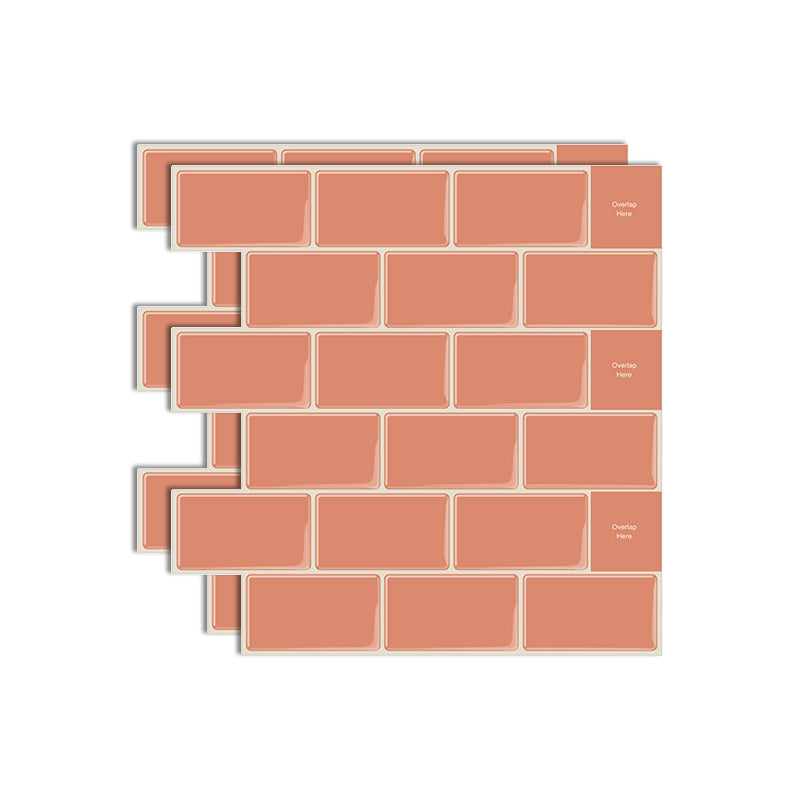 Square Peel & Stick Tile Stone Composite Subway Tile for Kitchen Backsplash Orange Clearhalo 'Flooring 'Home Improvement' 'home_improvement' 'home_improvement_peel_stick_blacksplash' 'Peel & Stick Backsplash Tile' 'peel_stick_blacksplash' 'Walls & Ceilings' Walls and Ceiling' 7080301