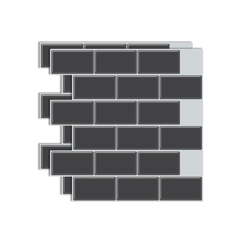 Square Peel & Stick Tile Stone Composite Subway Tile for Kitchen Backsplash Antique Black Clearhalo 'Flooring 'Home Improvement' 'home_improvement' 'home_improvement_peel_stick_blacksplash' 'Peel & Stick Backsplash Tile' 'peel_stick_blacksplash' 'Walls & Ceilings' Walls and Ceiling' 7080306