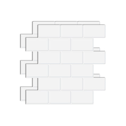 Square Peel & Stick Tile Stone Composite Subway Tile for Kitchen Backsplash Gloss White Clearhalo 'Flooring 'Home Improvement' 'home_improvement' 'home_improvement_peel_stick_blacksplash' 'Peel & Stick Backsplash Tile' 'peel_stick_blacksplash' 'Walls & Ceilings' Walls and Ceiling' 7080308