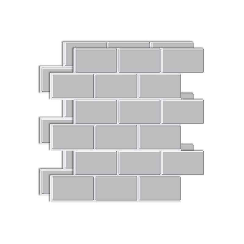 Square Peel & Stick Tile Stone Composite Subway Tile for Kitchen Backsplash Silver Gray Clearhalo 'Flooring 'Home Improvement' 'home_improvement' 'home_improvement_peel_stick_blacksplash' 'Peel & Stick Backsplash Tile' 'peel_stick_blacksplash' 'Walls & Ceilings' Walls and Ceiling' 7080312