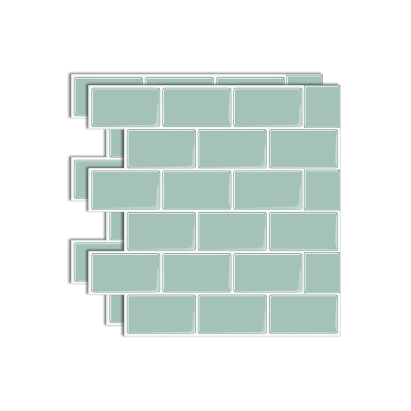 Square Peel & Stick Tile Stone Composite Subway Tile for Kitchen Backsplash Mint Green Clearhalo 'Flooring 'Home Improvement' 'home_improvement' 'home_improvement_peel_stick_blacksplash' 'Peel & Stick Backsplash Tile' 'peel_stick_blacksplash' 'Walls & Ceilings' Walls and Ceiling' 7080314