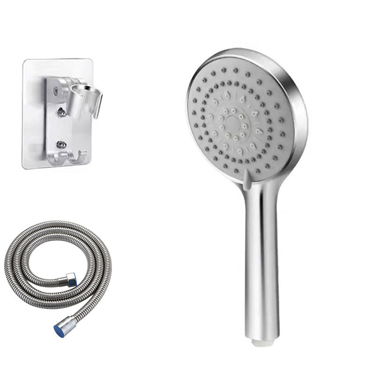 Modern Adjustable Hand Shower Chrome Round Handheld Shower Head Shower Heads & Hose & Wall pedestal Clearhalo 'Bathroom Remodel & Bathroom Fixtures' 'Home Improvement' 'home_improvement' 'home_improvement_shower_heads' 'Shower Heads' 'shower_heads' 'Showers & Bathtubs Plumbing' 'Showers & Bathtubs' 7080437