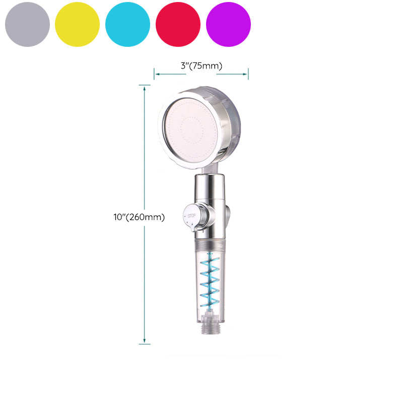 Plastic Shower Head Round Handheld Shower Head with Adjustable Water Flow Clearhalo 'Bathroom Remodel & Bathroom Fixtures' 'Home Improvement' 'home_improvement' 'home_improvement_shower_heads' 'Shower Heads' 'shower_heads' 'Showers & Bathtubs Plumbing' 'Showers & Bathtubs' 7080500