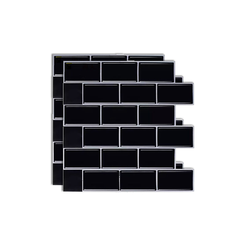 Square Peel & Stick Tile Stone Composite Subway Tile for Backsplash Wall Black Clearhalo 'Flooring 'Home Improvement' 'home_improvement' 'home_improvement_peel_stick_blacksplash' 'Peel & Stick Backsplash Tile' 'peel_stick_blacksplash' 'Walls & Ceilings' Walls and Ceiling' 7080778