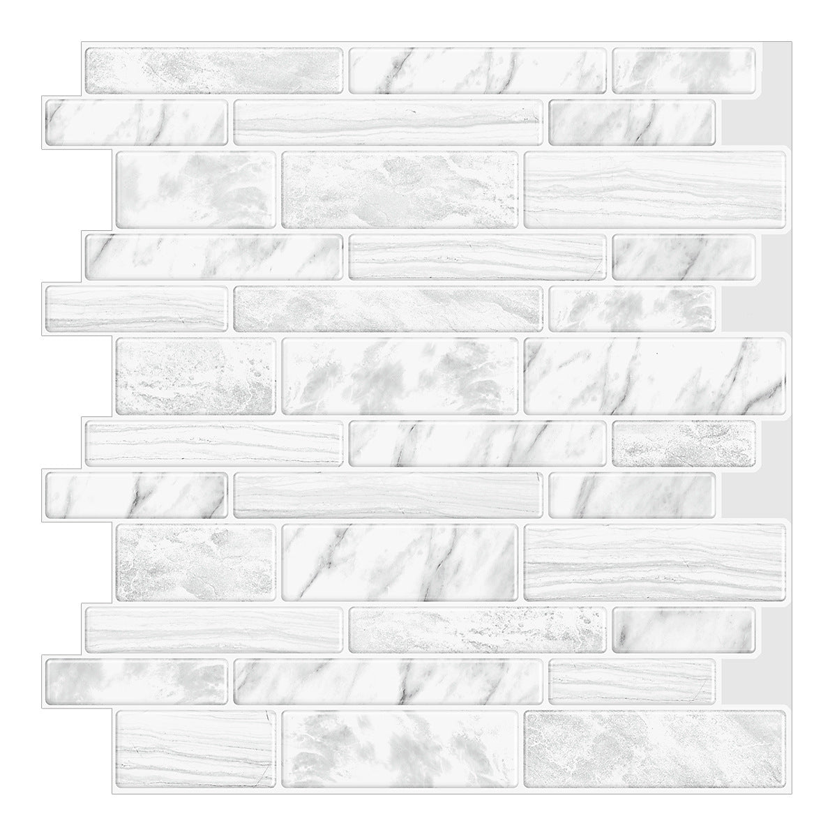 Square Peel & Stick Tile Stone Composite Subway Tile for Backsplash Wall Clearhalo 'Flooring 'Home Improvement' 'home_improvement' 'home_improvement_peel_stick_blacksplash' 'Peel & Stick Backsplash Tile' 'peel_stick_blacksplash' 'Walls & Ceilings' Walls and Ceiling' 7080779