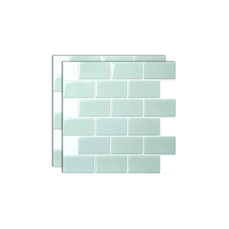 Square Peel & Stick Tile Stone Composite Subway Tile for Backsplash Wall Light Green Clearhalo 'Flooring 'Home Improvement' 'home_improvement' 'home_improvement_peel_stick_blacksplash' 'Peel & Stick Backsplash Tile' 'peel_stick_blacksplash' 'Walls & Ceilings' Walls and Ceiling' 7080790