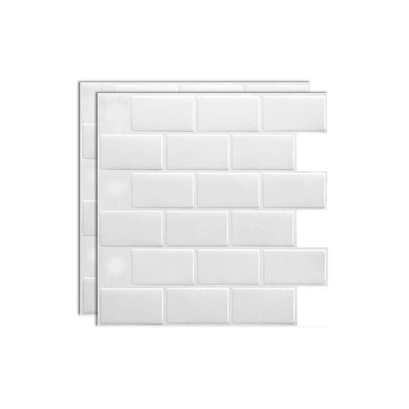 Square Peel & Stick Tile Stone Composite Subway Tile for Backsplash Wall Gloss White Clearhalo 'Flooring 'Home Improvement' 'home_improvement' 'home_improvement_peel_stick_blacksplash' 'Peel & Stick Backsplash Tile' 'peel_stick_blacksplash' 'Walls & Ceilings' Walls and Ceiling' 7080792