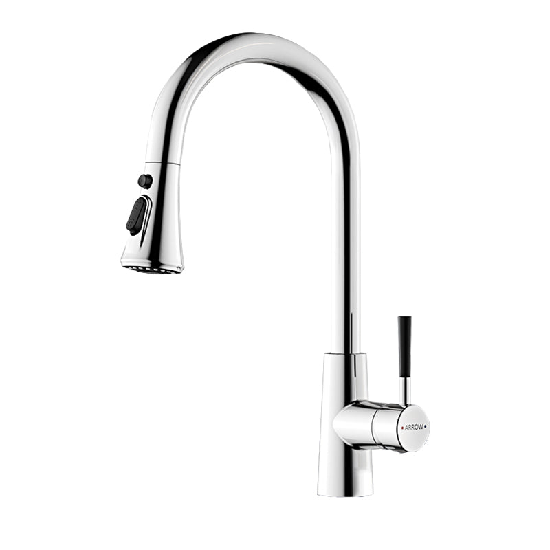 Traditional Kitchen Faucet Solid Color Standard Kitchen Faucet Stainless Steel Tri-Mode Clearhalo 'Home Improvement' 'home_improvement' 'home_improvement_kitchen_faucets' 'Kitchen Faucets' 'Kitchen Remodel & Kitchen Fixtures' 'Kitchen Sinks & Faucet Components' 'kitchen_faucets' 7080811