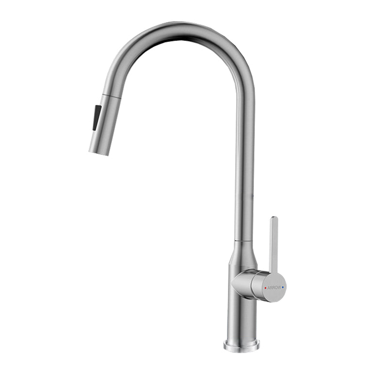 Traditional Kitchen Faucet Solid Color Standard Kitchen Faucet Grey Dual Mode Clearhalo 'Home Improvement' 'home_improvement' 'home_improvement_kitchen_faucets' 'Kitchen Faucets' 'Kitchen Remodel & Kitchen Fixtures' 'Kitchen Sinks & Faucet Components' 'kitchen_faucets' 7080815