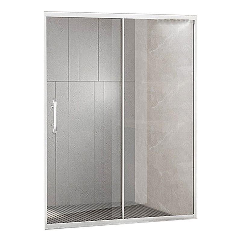 Single Sliding Framed 74.8" H Shower Bath Door Modern Tempered Shower Door Silver Right Clearhalo 'Bathroom Remodel & Bathroom Fixtures' 'Home Improvement' 'home_improvement' 'home_improvement_shower_tub_doors' 'Shower and Tub Doors' 'shower_tub_doors' 'Showers & Bathtubs' 7081102
