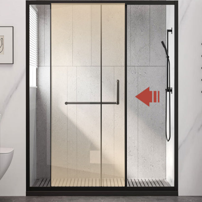Single Sliding Framed 74.8" H Shower Bath Door Modern Tempered Shower Door Clearhalo 'Bathroom Remodel & Bathroom Fixtures' 'Home Improvement' 'home_improvement' 'home_improvement_shower_tub_doors' 'Shower and Tub Doors' 'shower_tub_doors' 'Showers & Bathtubs' 7081106