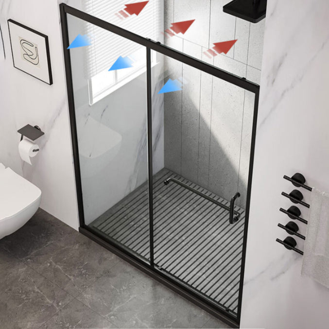 Single Sliding Framed 74.8" H Shower Bath Door Modern Tempered Shower Door Clearhalo 'Bathroom Remodel & Bathroom Fixtures' 'Home Improvement' 'home_improvement' 'home_improvement_shower_tub_doors' 'Shower and Tub Doors' 'shower_tub_doors' 'Showers & Bathtubs' 7081107