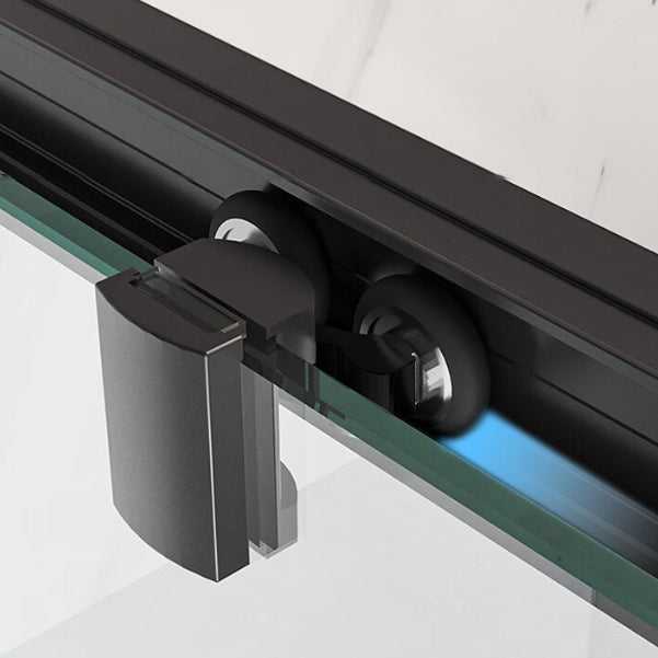 Single Sliding Framed 74.8" H Shower Bath Door Modern Tempered Shower Door Clearhalo 'Bathroom Remodel & Bathroom Fixtures' 'Home Improvement' 'home_improvement' 'home_improvement_shower_tub_doors' 'Shower and Tub Doors' 'shower_tub_doors' 'Showers & Bathtubs' 7081112