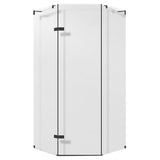 Black Scratch Resistant Shower Bath Door Semi Frameless Shower Doors Clearhalo 'Bathroom Remodel & Bathroom Fixtures' 'Home Improvement' 'home_improvement' 'home_improvement_shower_tub_doors' 'Shower and Tub Doors' 'shower_tub_doors' 'Showers & Bathtubs' 7081135