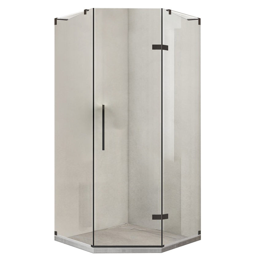 Black Scratch Resistant Shower Bath Door Semi Frameless Shower Doors Right Clearhalo 'Bathroom Remodel & Bathroom Fixtures' 'Home Improvement' 'home_improvement' 'home_improvement_shower_tub_doors' 'Shower and Tub Doors' 'shower_tub_doors' 'Showers & Bathtubs' 7081136