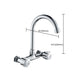 Contemporary Metal Kitchen Faucet Wall-mounted 2 Holds Bar Faucet Clearhalo 'Home Improvement' 'home_improvement' 'home_improvement_kitchen_faucets' 'Kitchen Faucets' 'Kitchen Remodel & Kitchen Fixtures' 'Kitchen Sinks & Faucet Components' 'kitchen_faucets' 7081464