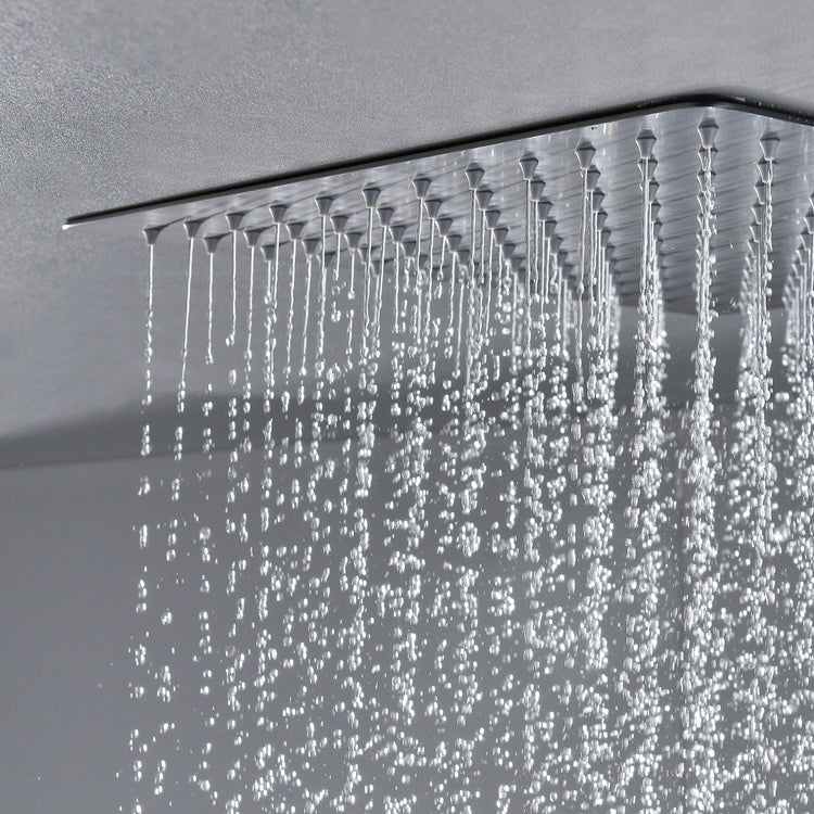 Modern Shower System Ceiling Mounted Square Dual Shower Head Shower Set Clearhalo 'Bathroom Remodel & Bathroom Fixtures' 'Home Improvement' 'home_improvement' 'home_improvement_shower_faucets' 'Shower Faucets & Systems' 'shower_faucets' 'Showers & Bathtubs Plumbing' 'Showers & Bathtubs' 7081482