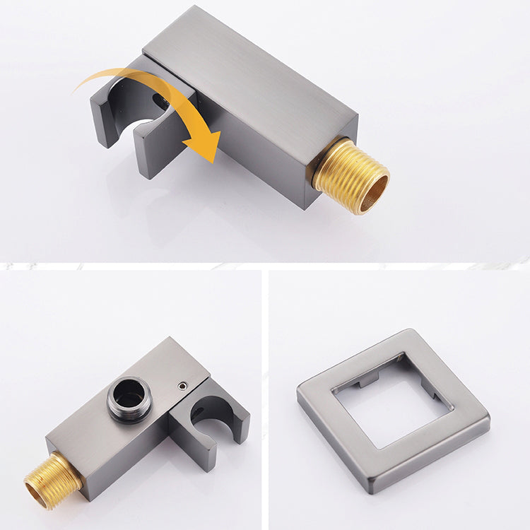 Modern Shower System Ceiling Mounted Square Dual Shower Head Shower Set Clearhalo 'Bathroom Remodel & Bathroom Fixtures' 'Home Improvement' 'home_improvement' 'home_improvement_shower_faucets' 'Shower Faucets & Systems' 'shower_faucets' 'Showers & Bathtubs Plumbing' 'Showers & Bathtubs' 7081483