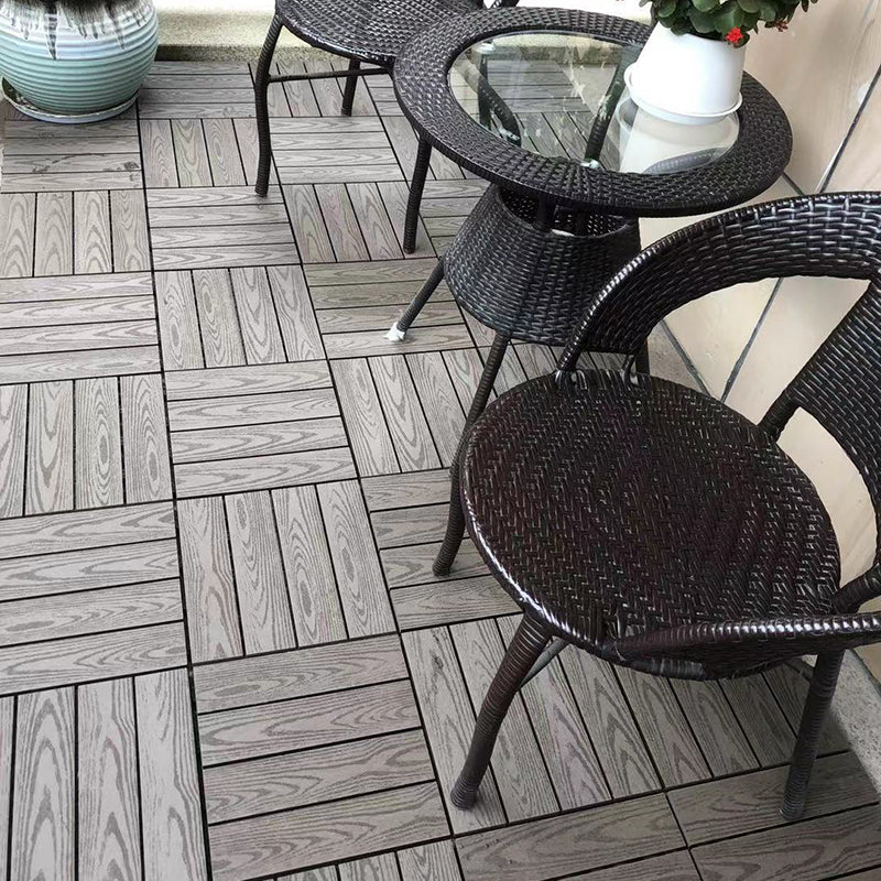 12" X 12"Square PVC Patio Tiles Snapping Installation Outdoor Flooring Tiles Clearhalo 'Home Improvement' 'home_improvement' 'home_improvement_outdoor_deck_tiles_planks' 'Outdoor Deck Tiles & Planks' 'Outdoor Flooring & Tile' 'Outdoor Remodel' 'outdoor_deck_tiles_planks' 7081488