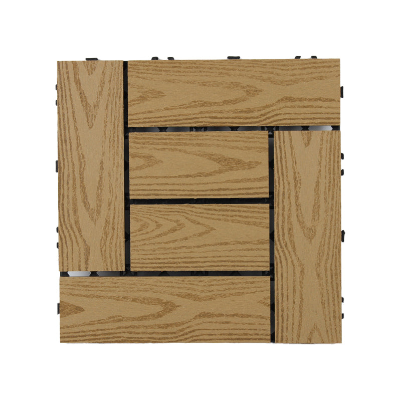 12" X 12"Square PVC Patio Tiles Snapping Installation Outdoor Flooring Tiles Yellow Embossing Transformation Clearhalo 'Home Improvement' 'home_improvement' 'home_improvement_outdoor_deck_tiles_planks' 'Outdoor Deck Tiles & Planks' 'Outdoor Flooring & Tile' 'Outdoor Remodel' 'outdoor_deck_tiles_planks' 7081489