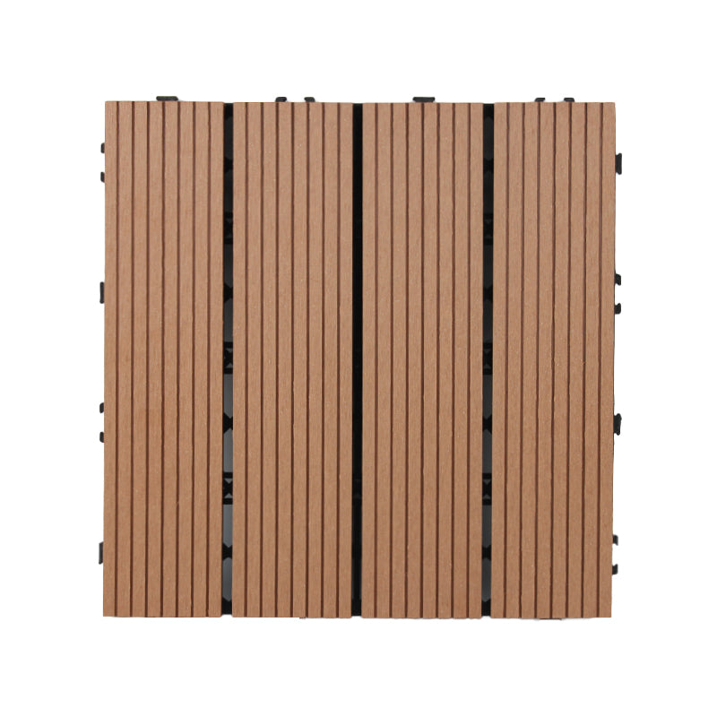 12" X 12"Square PVC Patio Tiles Snapping Installation Outdoor Flooring Tiles Light Red Straight Grain Clearhalo 'Home Improvement' 'home_improvement' 'home_improvement_outdoor_deck_tiles_planks' 'Outdoor Deck Tiles & Planks' 'Outdoor Flooring & Tile' 'Outdoor Remodel' 'outdoor_deck_tiles_planks' 7081501