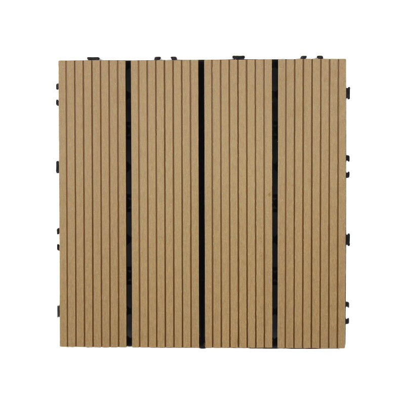 12" X 12"Square PVC Patio Tiles Snapping Installation Outdoor Flooring Tiles Yellow Straight Grain Clearhalo 'Home Improvement' 'home_improvement' 'home_improvement_outdoor_deck_tiles_planks' 'Outdoor Deck Tiles & Planks' 'Outdoor Flooring & Tile' 'Outdoor Remodel' 'outdoor_deck_tiles_planks' 7081504