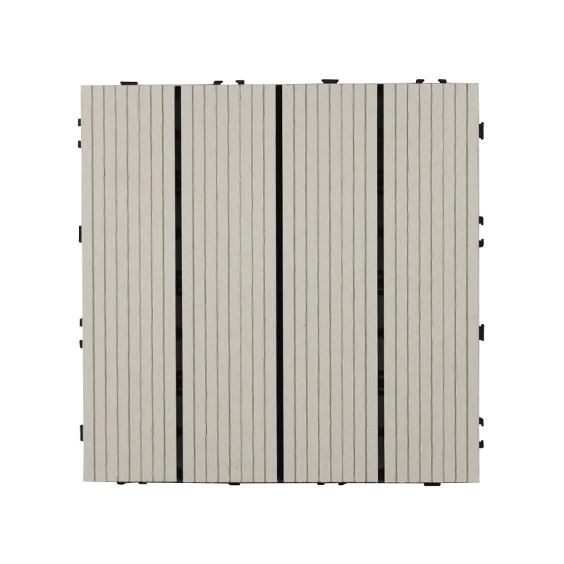 12" X 12"Square PVC Patio Tiles Snapping Installation Outdoor Flooring Tiles Gray/ White Straight Grain Clearhalo 'Home Improvement' 'home_improvement' 'home_improvement_outdoor_deck_tiles_planks' 'Outdoor Deck Tiles & Planks' 'Outdoor Flooring & Tile' 'Outdoor Remodel' 'outdoor_deck_tiles_planks' 7081506