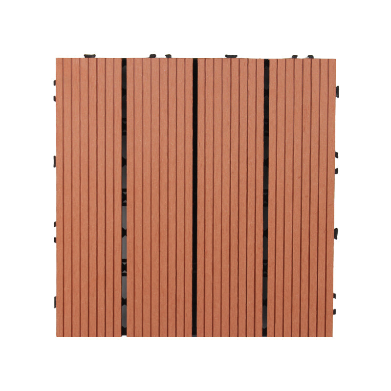12" X 12"Square PVC Patio Tiles Snapping Installation Outdoor Flooring Tiles Rosewood Straight Grain Clearhalo 'Home Improvement' 'home_improvement' 'home_improvement_outdoor_deck_tiles_planks' 'Outdoor Deck Tiles & Planks' 'Outdoor Flooring & Tile' 'Outdoor Remodel' 'outdoor_deck_tiles_planks' 7081507
