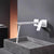 Wall Mounted Bathroom Faucet Waterfall Spout with Lever Handle White Wide Handle Clearhalo 'Bathroom Remodel & Bathroom Fixtures' 'Bathroom Sink Faucets' 'Bathroom Sinks & Faucet Components' 'bathroom_sink_faucets' 'Home Improvement' 'home_improvement' 'home_improvement_bathroom_sink_faucets' 7081647