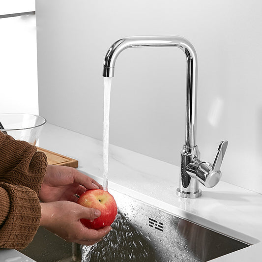 Modern Bridge Faucet Stainless Steel with Handles and Supply Lines Kitchen Sink Faucet Clearhalo 'Home Improvement' 'home_improvement' 'home_improvement_kitchen_faucets' 'Kitchen Faucets' 'Kitchen Remodel & Kitchen Fixtures' 'Kitchen Sinks & Faucet Components' 'kitchen_faucets' 7081661