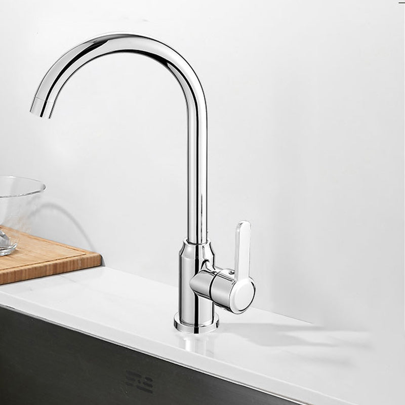 Modern Bridge Faucet Stainless Steel with Handles and Supply Lines Kitchen Sink Faucet 14"L x 7"W x 11"H (Wide Handle) Hot/Cold Water Dispensers Clearhalo 'Home Improvement' 'home_improvement' 'home_improvement_kitchen_faucets' 'Kitchen Faucets' 'Kitchen Remodel & Kitchen Fixtures' 'Kitchen Sinks & Faucet Components' 'kitchen_faucets' 7081671
