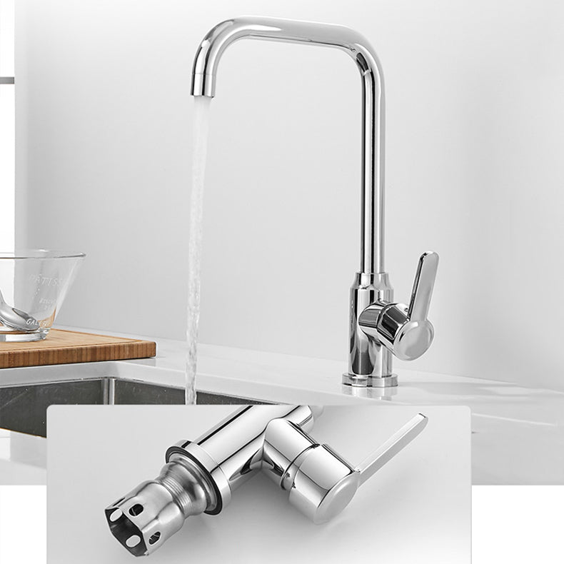 Modern Bridge Faucet Stainless Steel with Handles and Supply Lines Kitchen Sink Faucet Clearhalo 'Home Improvement' 'home_improvement' 'home_improvement_kitchen_faucets' 'Kitchen Faucets' 'Kitchen Remodel & Kitchen Fixtures' 'Kitchen Sinks & Faucet Components' 'kitchen_faucets' 7081672