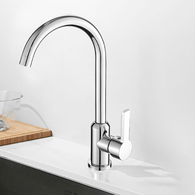 Modern Bridge Faucet Stainless Steel with Handles and Supply Lines Kitchen Sink Faucet 14"L x 7"W x 11"H Hot/Cold Water Dispensers Clearhalo 'Home Improvement' 'home_improvement' 'home_improvement_kitchen_faucets' 'Kitchen Faucets' 'Kitchen Remodel & Kitchen Fixtures' 'Kitchen Sinks & Faucet Components' 'kitchen_faucets' 7081677