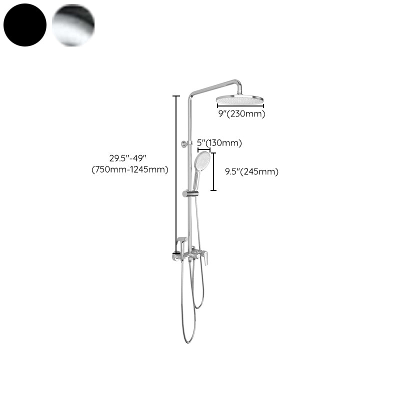 Wall Mounted Shower System Contemporary Adjustable Shower Head Combo Clearhalo 'Bathroom Remodel & Bathroom Fixtures' 'Home Improvement' 'home_improvement' 'home_improvement_shower_faucets' 'Shower Faucets & Systems' 'shower_faucets' 'Showers & Bathtubs Plumbing' 'Showers & Bathtubs' 7081711