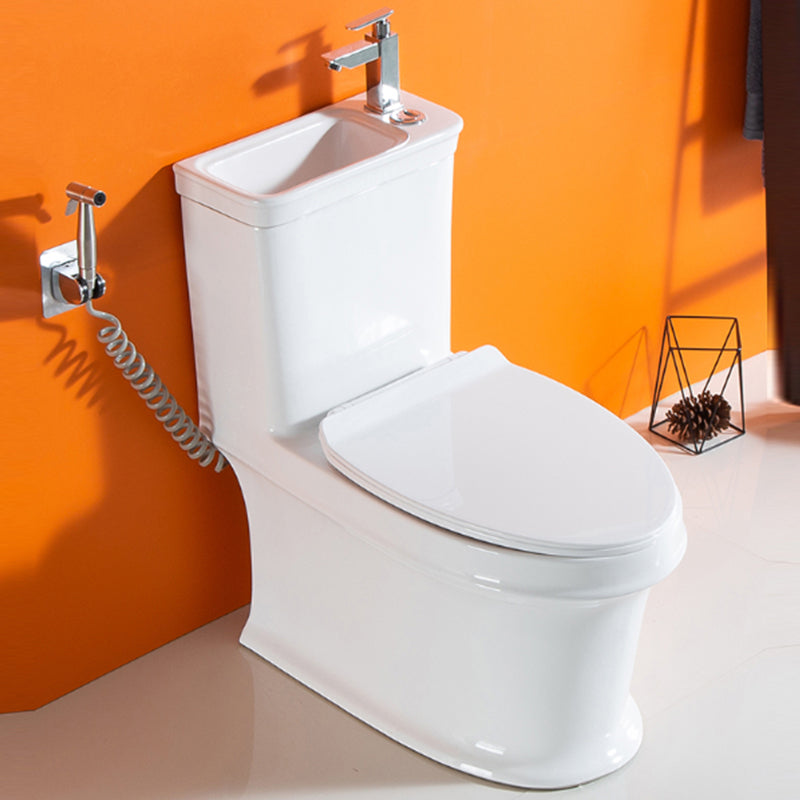 Modern Ceramic Flush Toilet Floor Mounted Toilet Bowl with Seat for Washroom Toilet with Sprayer Clearhalo 'Bathroom Remodel & Bathroom Fixtures' 'Home Improvement' 'home_improvement' 'home_improvement_toilets' 'Toilets & Bidets' 'Toilets' 7087552
