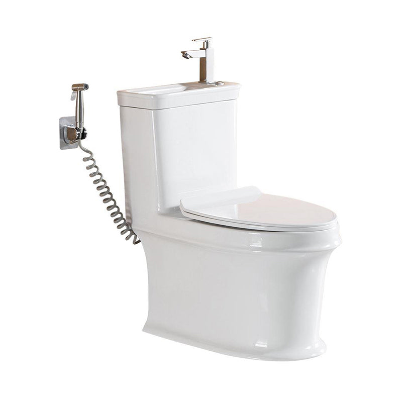 Modern Ceramic Flush Toilet Floor Mounted Toilet Bowl with Seat for Washroom Clearhalo 'Bathroom Remodel & Bathroom Fixtures' 'Home Improvement' 'home_improvement' 'home_improvement_toilets' 'Toilets & Bidets' 'Toilets' 7087556