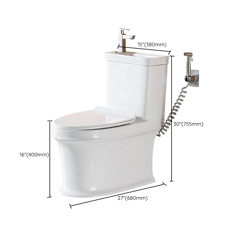 Modern Ceramic Flush Toilet Floor Mounted Toilet Bowl with Seat for Washroom Clearhalo 'Bathroom Remodel & Bathroom Fixtures' 'Home Improvement' 'home_improvement' 'home_improvement_toilets' 'Toilets & Bidets' 'Toilets' 7087562