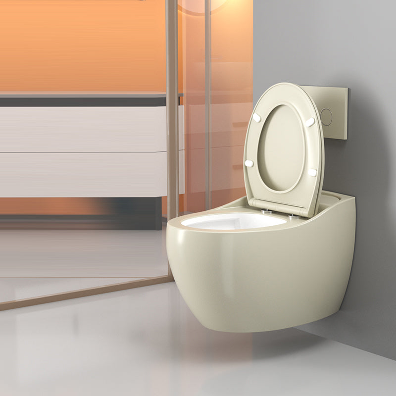 Modern Ceramic Flush Toilet Wall Hung Toilet Bowl for Washroom Clearhalo 'Bathroom Remodel & Bathroom Fixtures' 'Home Improvement' 'home_improvement' 'home_improvement_toilets' 'Toilets & Bidets' 'Toilets' 7087604