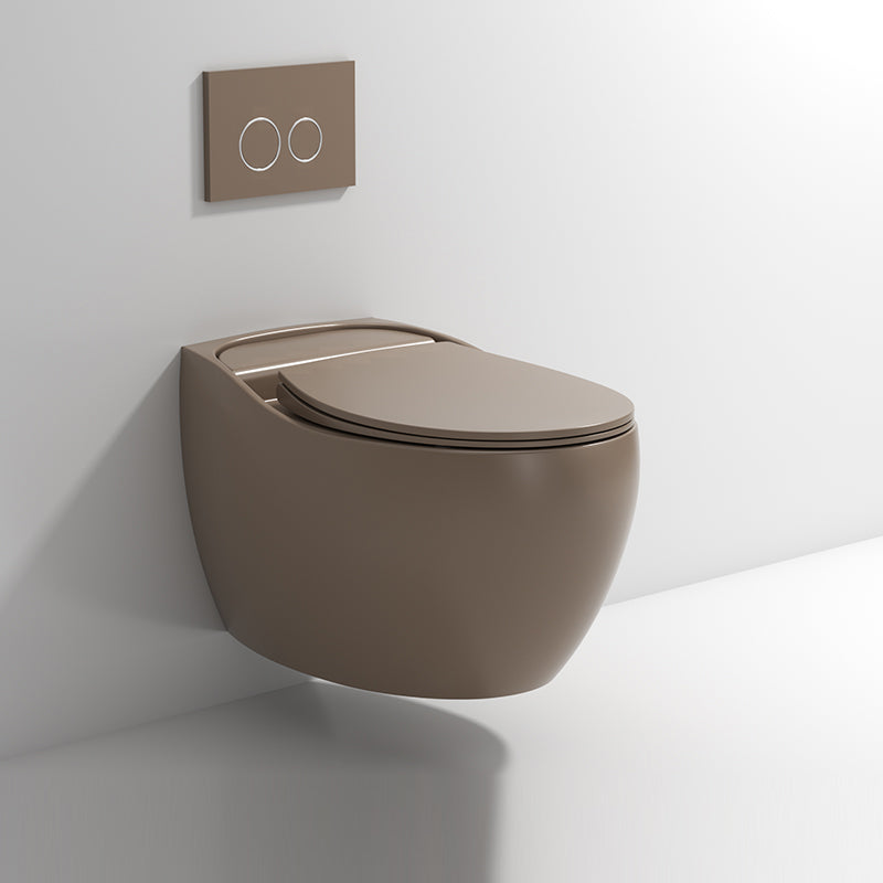 Modern Ceramic Flush Toilet Wall Hung Toilet Bowl for Washroom Coffee Clearhalo 'Bathroom Remodel & Bathroom Fixtures' 'Home Improvement' 'home_improvement' 'home_improvement_toilets' 'Toilets & Bidets' 'Toilets' 7087605