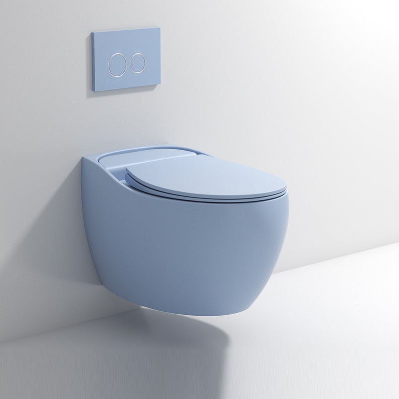 Modern Ceramic Flush Toilet Wall Hung Toilet Bowl for Washroom Light Blue Clearhalo 'Bathroom Remodel & Bathroom Fixtures' 'Home Improvement' 'home_improvement' 'home_improvement_toilets' 'Toilets & Bidets' 'Toilets' 7087606
