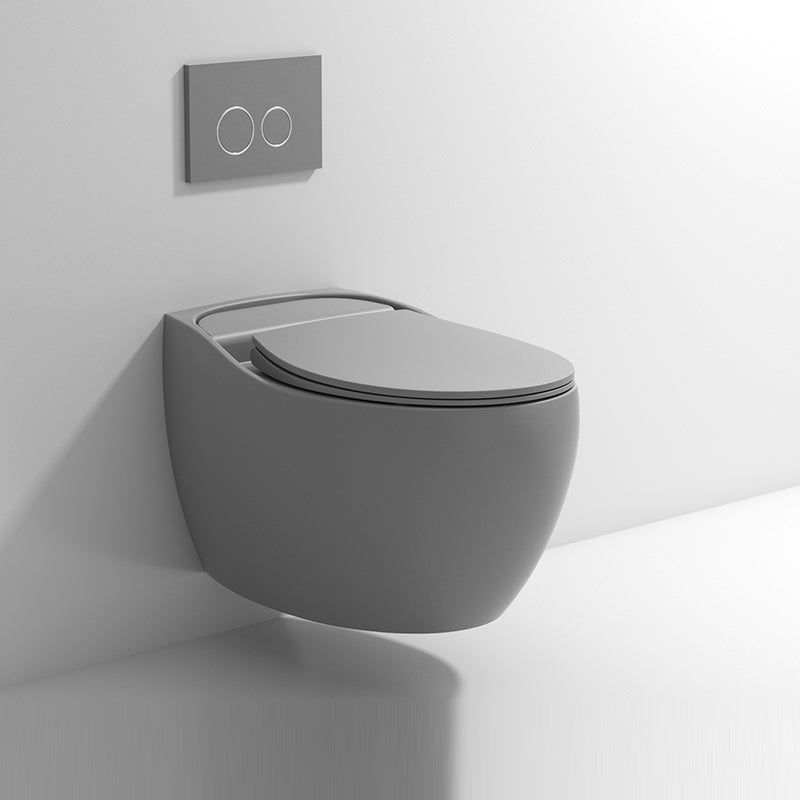 Modern Ceramic Flush Toilet Wall Hung Toilet Bowl for Washroom Grey Clearhalo 'Bathroom Remodel & Bathroom Fixtures' 'Home Improvement' 'home_improvement' 'home_improvement_toilets' 'Toilets & Bidets' 'Toilets' 7087608