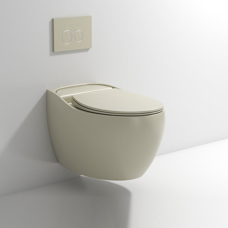 Modern Ceramic Flush Toilet Wall Hung Toilet Bowl for Washroom Khaki Toilet with Low Tanker Clearhalo 'Bathroom Remodel & Bathroom Fixtures' 'Home Improvement' 'home_improvement' 'home_improvement_toilets' 'Toilets & Bidets' 'Toilets' 7087610