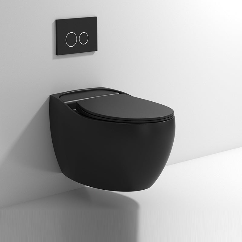 Modern Ceramic Flush Toilet Wall Hung Toilet Bowl for Washroom Black Clearhalo 'Bathroom Remodel & Bathroom Fixtures' 'Home Improvement' 'home_improvement' 'home_improvement_toilets' 'Toilets & Bidets' 'Toilets' 7087612