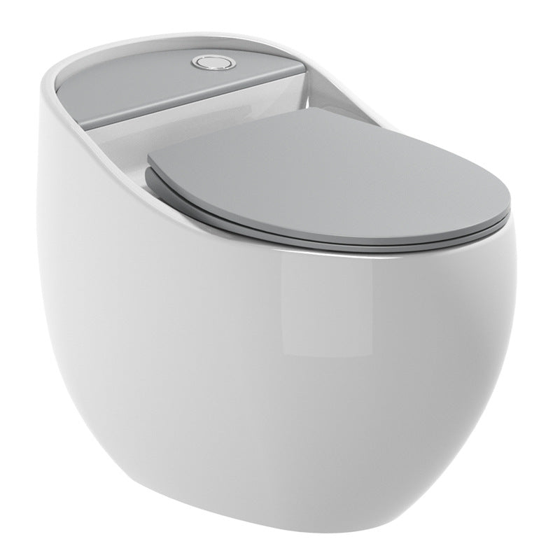 Contemporary Ceramic Flush Toilet One Piece Toilet Bowl for Bathroom Gray/ White Clearhalo 'Bathroom Remodel & Bathroom Fixtures' 'Home Improvement' 'home_improvement' 'home_improvement_toilets' 'Toilets & Bidets' 'Toilets' 7087621