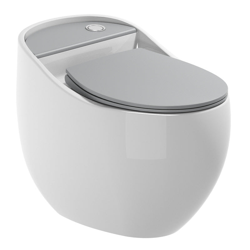 Contemporary Ceramic Flush Toilet One Piece Toilet Bowl for Bathroom Gray White Clearhalo 'Bathroom Remodel & Bathroom Fixtures' 'Home Improvement' 'home_improvement' 'home_improvement_toilets' 'Toilets & Bidets' 'Toilets' 7087621