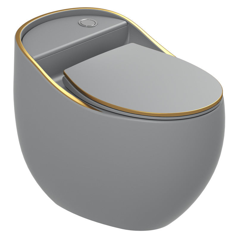 Contemporary Ceramic Flush Toilet One Piece Toilet Bowl for Bathroom Grey Gold Clearhalo 'Bathroom Remodel & Bathroom Fixtures' 'Home Improvement' 'home_improvement' 'home_improvement_toilets' 'Toilets & Bidets' 'Toilets' 7087625