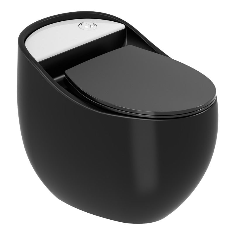 Contemporary Ceramic Flush Toilet One Piece Toilet Bowl for Bathroom Bright Black Clearhalo 'Bathroom Remodel & Bathroom Fixtures' 'Home Improvement' 'home_improvement' 'home_improvement_toilets' 'Toilets & Bidets' 'Toilets' 7087640