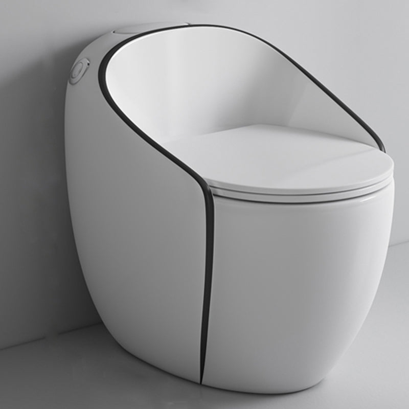 Modern Ceramic Flush Toilet One Piece Toilet Bowl for Washroom Black White Clearhalo 'Bathroom Remodel & Bathroom Fixtures' 'Home Improvement' 'home_improvement' 'home_improvement_toilets' 'Toilets & Bidets' 'Toilets' 7087647